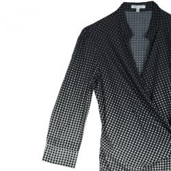 Pre Owned Paule Ka Black Polka Dot Wrap Dress S