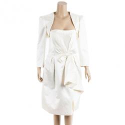 Pre Owned Paule Ka Cream Bolero & Dress Set M