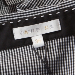Pre Owned Paule Ka Black and White Gingham Tie Knot Wrap Shirt S