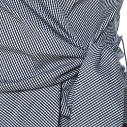 Pre Owned Paule Ka Black and White Gingham Tie Knot Wrap Shirt S