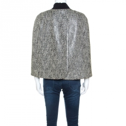 Paul ka Monochrome Tweed Glossy Finish Cape M