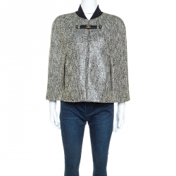 Paul ka Monochrome Tweed Glossy Finish Cape M