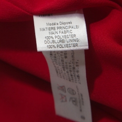 Paule Ka Red Crepe Draped Waist Detail Midi Dress S