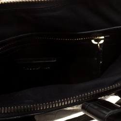 Paule Ka Black Croc Embossed Leather Bow Satchel