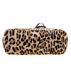 Paule Ka Leopard Print Pony Hair and Leather Tote