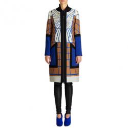 Peter Pilotto Colour-Block Printed Woolen Coat L