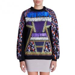 Pre Owned Peter Pilotto Printed Cotton Sweater S