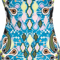 Pre Owned Peter Pilotto Graphic Print Compact Jersey Fitted Start Dress L