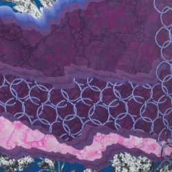 Pre Owned Peter Pilotto Shard Violet Printed Stretch Cotton Pencil Skirt M