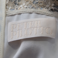 Pre Owned Peter Pilotto White Floral Print Lace Panelled Ruffled Silk Georgette Dress S