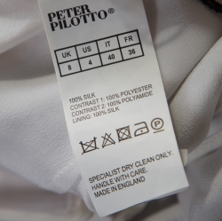 Pre Owned Peter Pilotto White Floral Print Lace Panelled Ruffled Silk Georgette Dress S