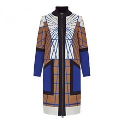 Peter Pilotto Color-Block Printed Woolen Coat S