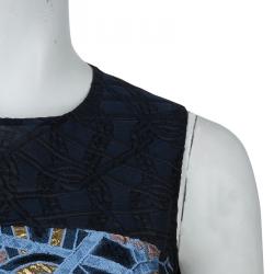 Peter Pilotto Multicolor Wave Jacquard Sleeveless Circuit Gown M