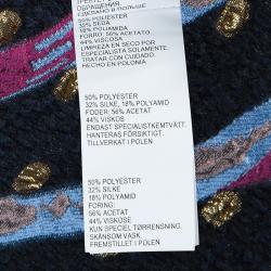 Pre Owned Peter Pilotto Multicolor Wave Jacquard High Low Hem Circuit Skirt S