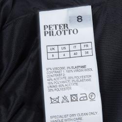 Pre Owned Peter Pilotto Burgundy Printed Wool Dress M