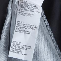 Pre Owned Peter Pilotto Black Abstract Print Mikado Silk Dress S