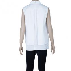 Pre Owned Peter Pilotto White Sleeveless Blouse M