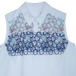 Pre Owned Peter Pilotto White Sleeveless Blouse M