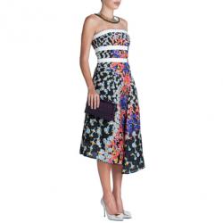 Pre Owned Peter Pilotto Beck Strapless Printed Dress M