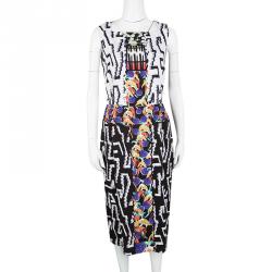 Pre Owned Peter Pilotto Multicolor Printed Fitted Sleeveless Dress L