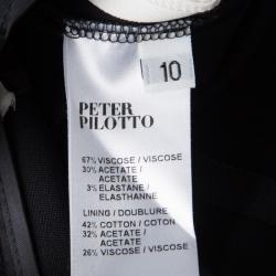 Pre Owned Peter Pilotto Monochrome Abstract Floral Print Straight Leg Pants M