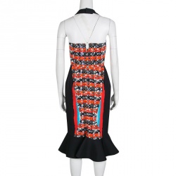 Peter Pilotto Multicolor Printed Victoria Halter Flounce Dress M