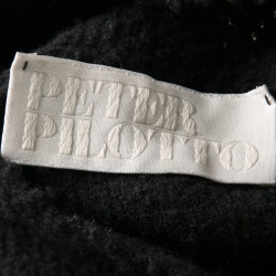 Peter Pilotto Black Textured Multicolor Track Pattern Turtleneck Sweater S
