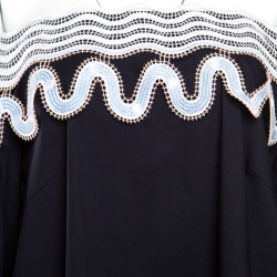 Pre Owned Peter Pilotto Navy Blue Cotton Lace Trim Off Shoulder Pallas Top M