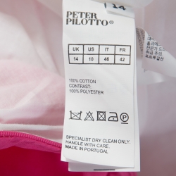 Pre Owned Peter Pilotto Pink Cotton Embroidery Detail Off-Shoulder Pallas Dress L