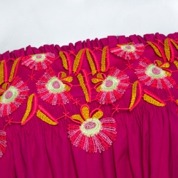 Pre Owned Peter Pilotto Pink Cotton Lace Detail Panelled Off-Shoulder Dress L