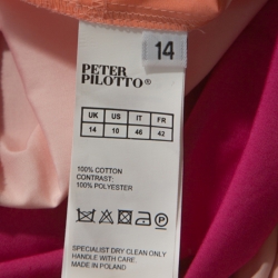 Pre Owned Peter Pilotto Pink Cotton Lace Detail Panelled Off-Shoulder Dress L