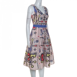 Pre Owned Peter Pilotto Multicolor Printed Patterned Crepe Sleeveless Dress S