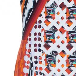 Pre Owned Peter Pilotto X Print Collar Fitted Dress M