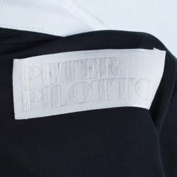 Pre Owned Peter Pilotto X Print Collar Fitted Dress M