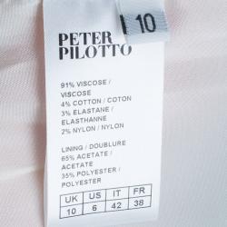 Pre Owned Peter Pilotto X Print Collar Fitted Dress M