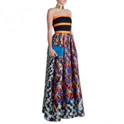 Pre Owned Peter Pilotto Freya Strapless Printed Dress S