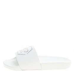 Pre Owned Philipp Plein White Croisette Gummy Pool Flat Slides Size 40