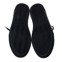 Pre Owned Philipp Plein Black Lace And Patent "Got You" Low Top Sneakers Size 40