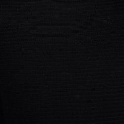 Philipp Plein Black Merino Wool Knit Cold Shoulder Detail Sweater M