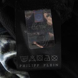 Pre Owned Philipp Plein Couture Limited Edition Snake Skin Print Ruched Cold Shoulder Dress M