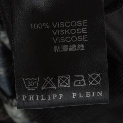 Pre Owned Philipp Plein Couture Limited Edition Snake Skin Print Ruched Cold Shoulder Dress M