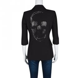 Philipp Plein Couture Black Skull Embellished Blazer S