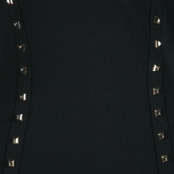 Pre Owned Philipp Plein Couture Black Studded Long Sleeve Bodycon Majesty Dress L
