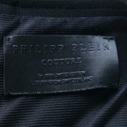 Pre Owned Philipp Plein Couture Black Studded Long Sleeve Bodycon Majesty Dress L