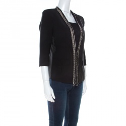 Pre Owned Philipp Plein Couture Black Wool Crystal Embellished Tailored Jacket S