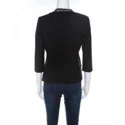 Pre Owned Philipp Plein Couture Black Wool Crystal Embellished Tailored Jacket S