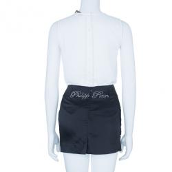 Philipp Plein Couture Silver Sequin Mini Skirt M