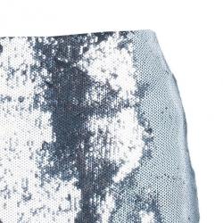 Philipp Plein Couture Silver Sequin Mini Skirt M