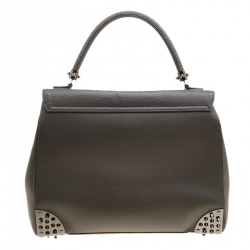 Pre Owned Philipp Plein Grey Leather Pretender Satchel