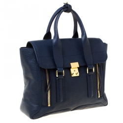 Pre Owned حقيبة ساتشل 3.1 فيليب ليم باشلي جلد زرقاء كحلية متوسطة